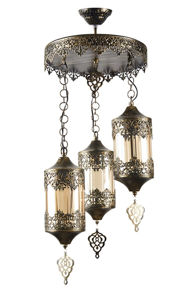 Otantik Eskitme Avize 3'lü - 1