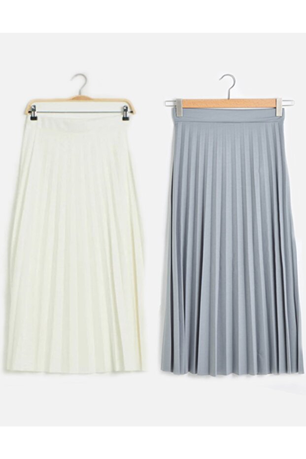 Kadın 2 Adet Piliseli Uzun Etek - 1