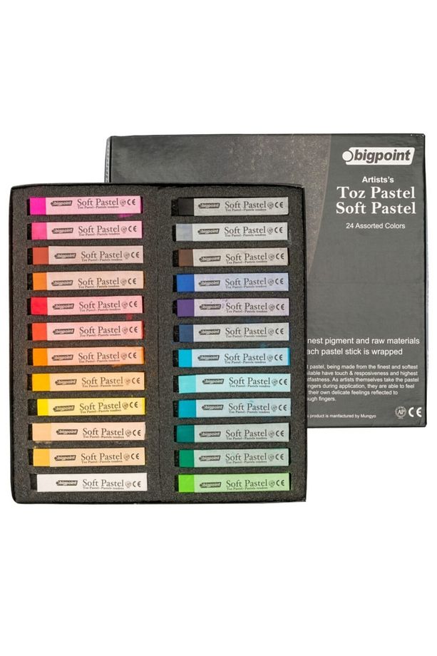Artists's Toz Soft Pastel Boya 24 Renk 10x10x66 Mm'dir. Sprey Vernik Ile Sabitlenebilir - 1