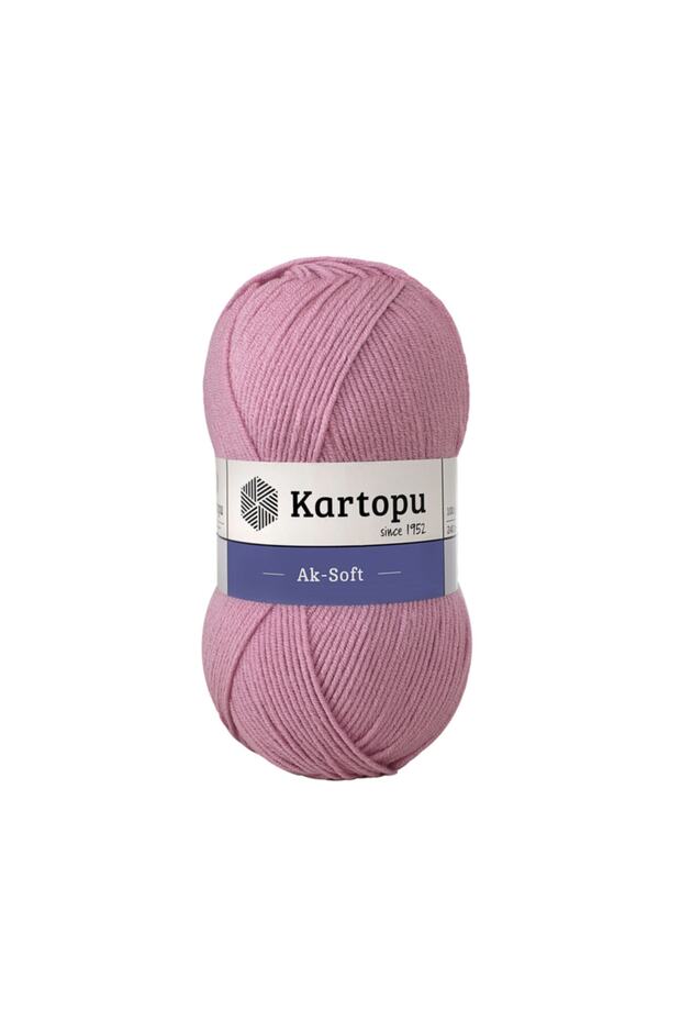 Aksoft K1763 Light Rose Dried Hand Knitting Yarn 100Gr