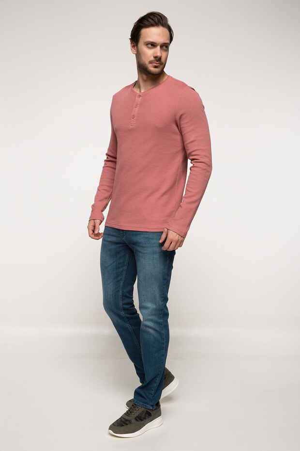 Erkek Slim Fit Gadart Yaka T-shirt I3857AZ.18SP.BR369 - 2