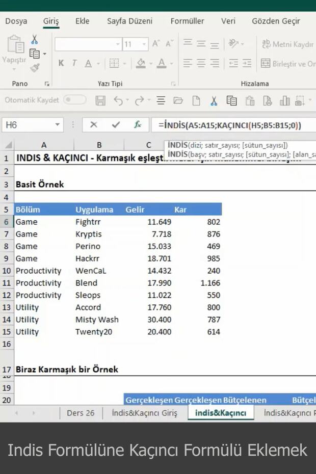 Microsoft Excel Video Ders Eğitim Seti - 4