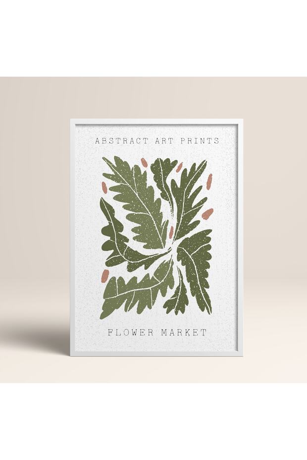 Abstract Colorful Patterns Flower Modern Art Painting with White Laminated Frame