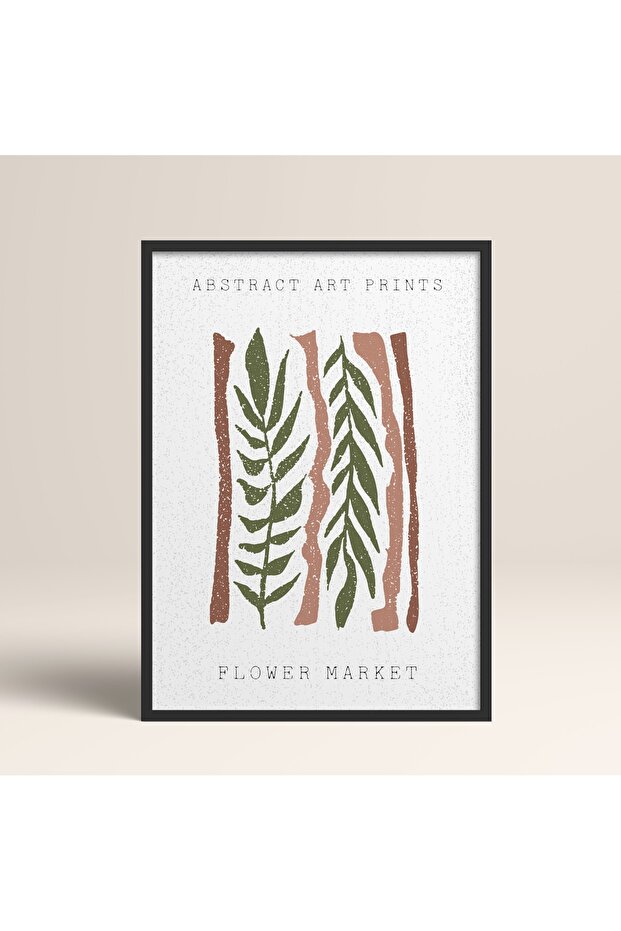 Abstract Colorful Patterns Flower Modern Art Painting with Black Laminated Frame
