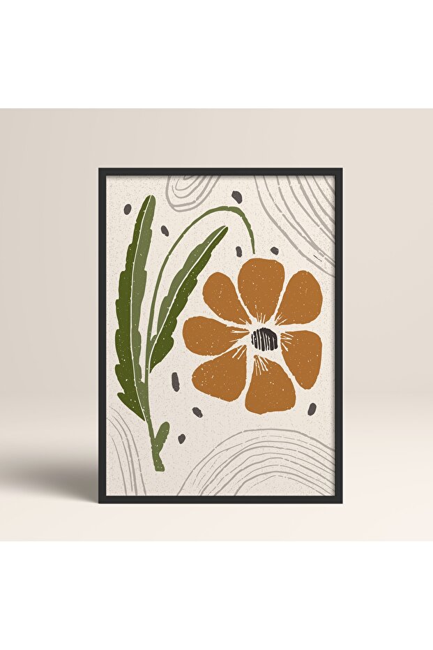 Abstract Colorful Patterns Flower Modern Art Painting with Black Laminated Frame