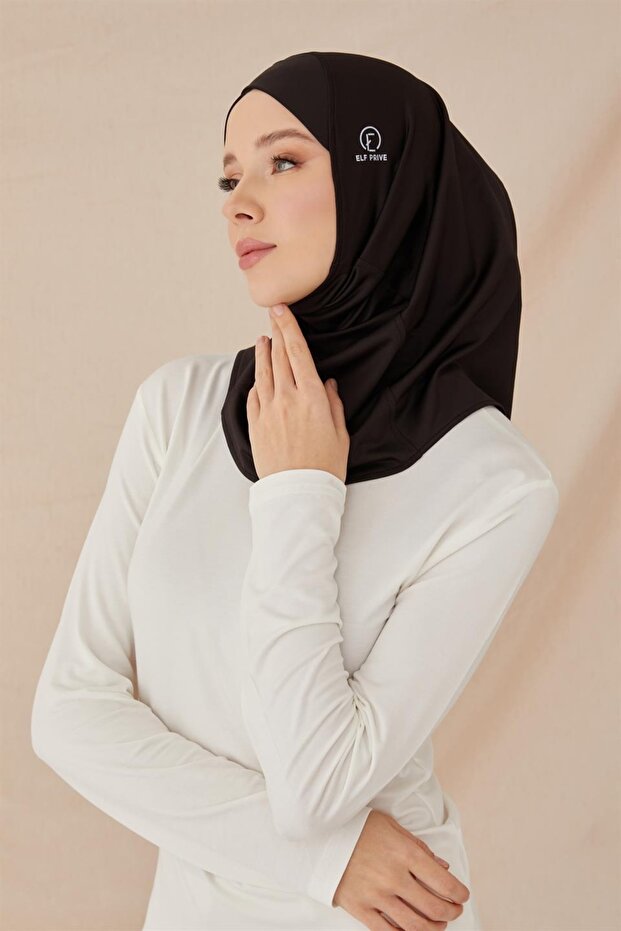 Çapraz Hijab Bone-siyah - 2