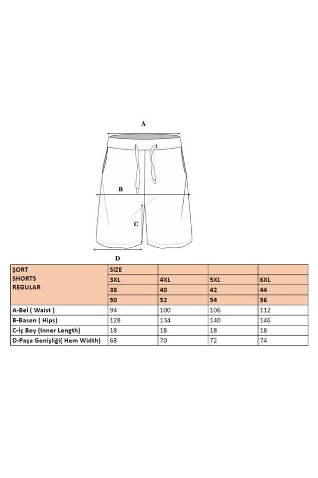 Büyük Beden Siyah Regular/Normal Kesim Orta Boy Şehir Baskılı Lastik Belli Şort TMNSS23SR00044 - 9