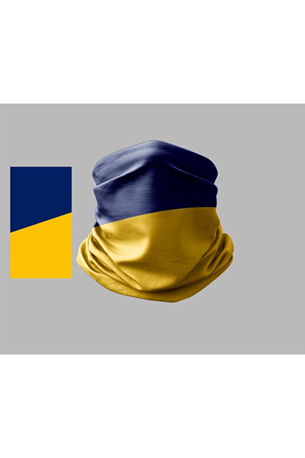 Yellow Navy Blue Designed Biker Multi-Purpose Outdoor Neck Collar Unisex Bandana