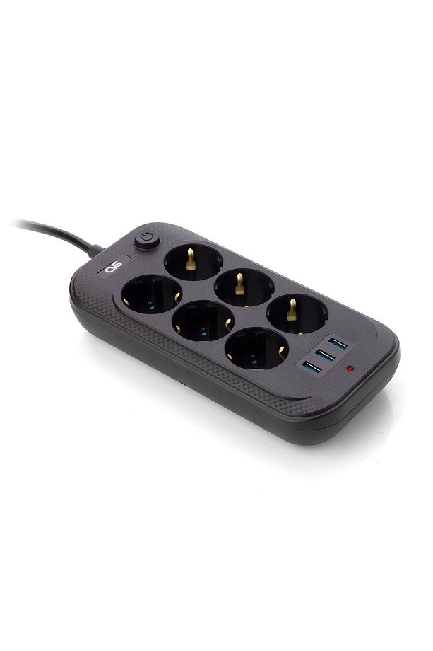 Termal Akım Korumalı Çocuk Korumalı 6 Lı 2 Mt Uzatma Kablolu 6xpriz 3 Usb - 1