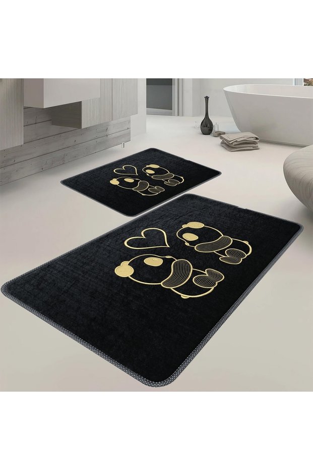 Panda Pattern 2-Piece Bath Mat Set (50X80)