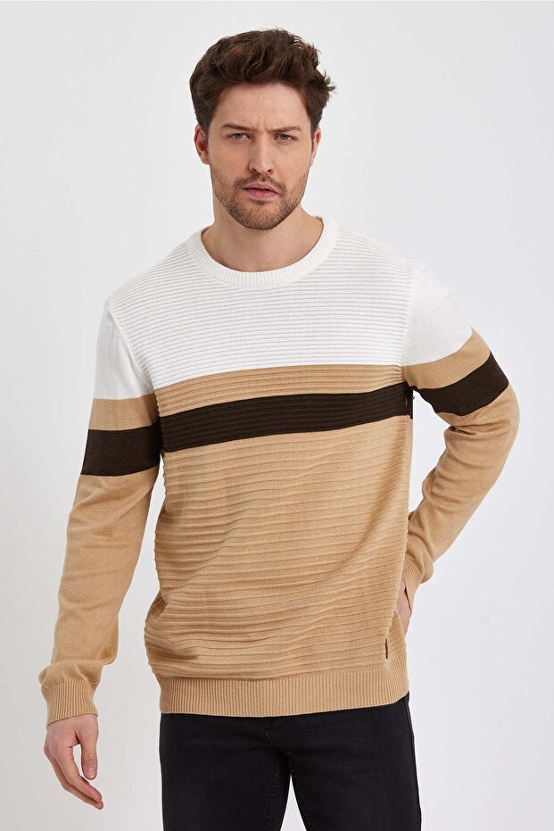 Şeritli Pamuklu Kazak (e22-5705) - 1