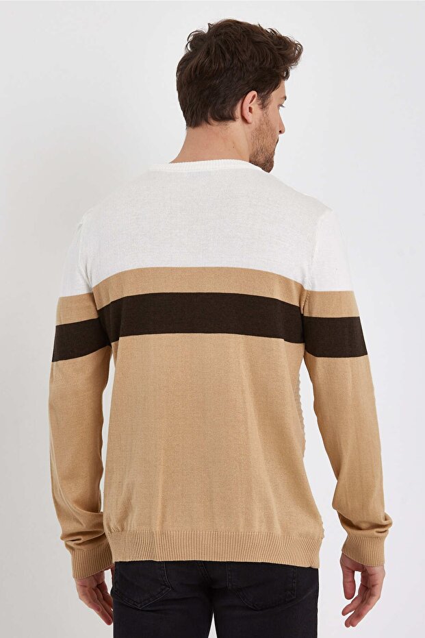 Şeritli Pamuklu Kazak (e22-5705) - 3