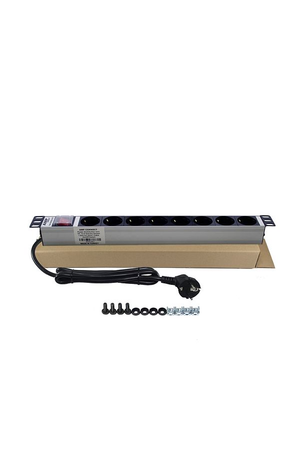 Ampconnect 19''1u 8 Yol Alman Tip On/off Işıklı Anahtarlı Alü. Pdu - 2