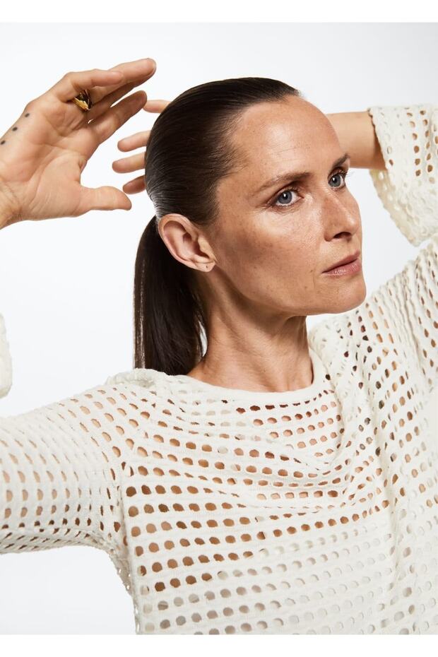 Ajur Örgü Pamuklu Elbise - 5