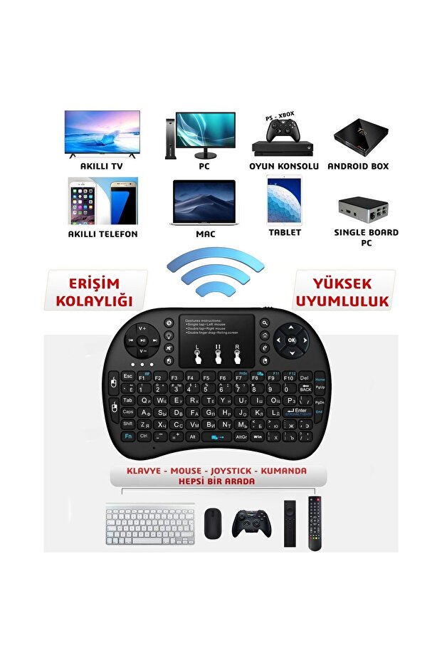 Türkçe Mini Klavye - Touchpad - 4