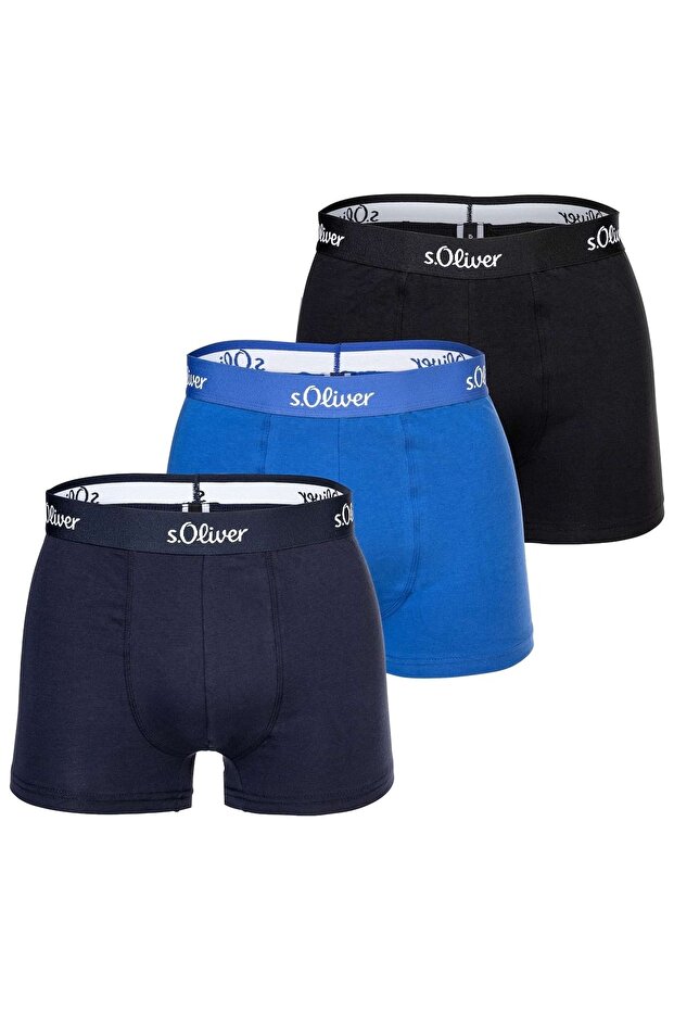 Men's boxer shorts, 3-pack - boxer briefs, cotton stretch - 1