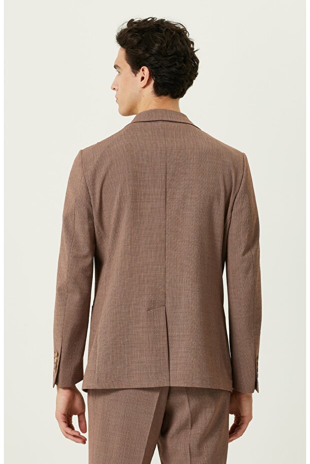 Turuncu Desenli Blazer Ceket - 4