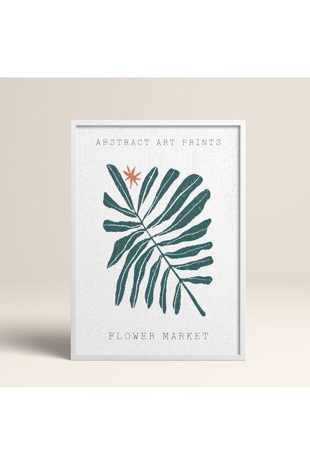 Abstract Colorful Patterns Flower Modern Art Painting with White Laminated Frame