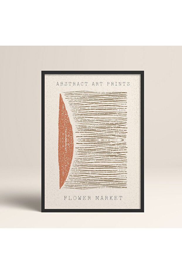 Abstract Colorful Patterns Flower Modern Art Painting with Black Laminated Frame