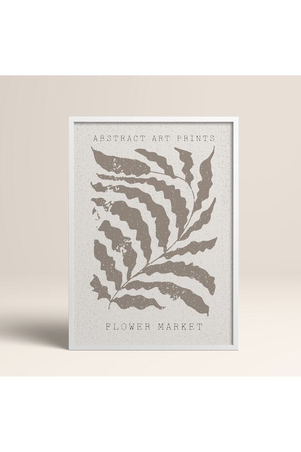 Abstract Colorful Patterns Flower Modern Art Painting with White Laminated Frame