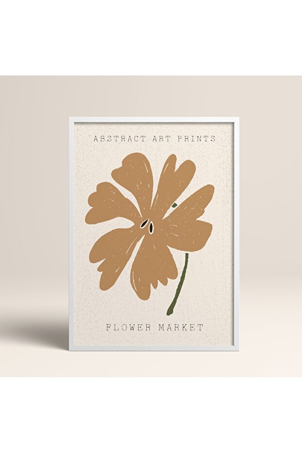 Abstract Colorful Patterns Flower Modern Art Painting with White Laminated Frame