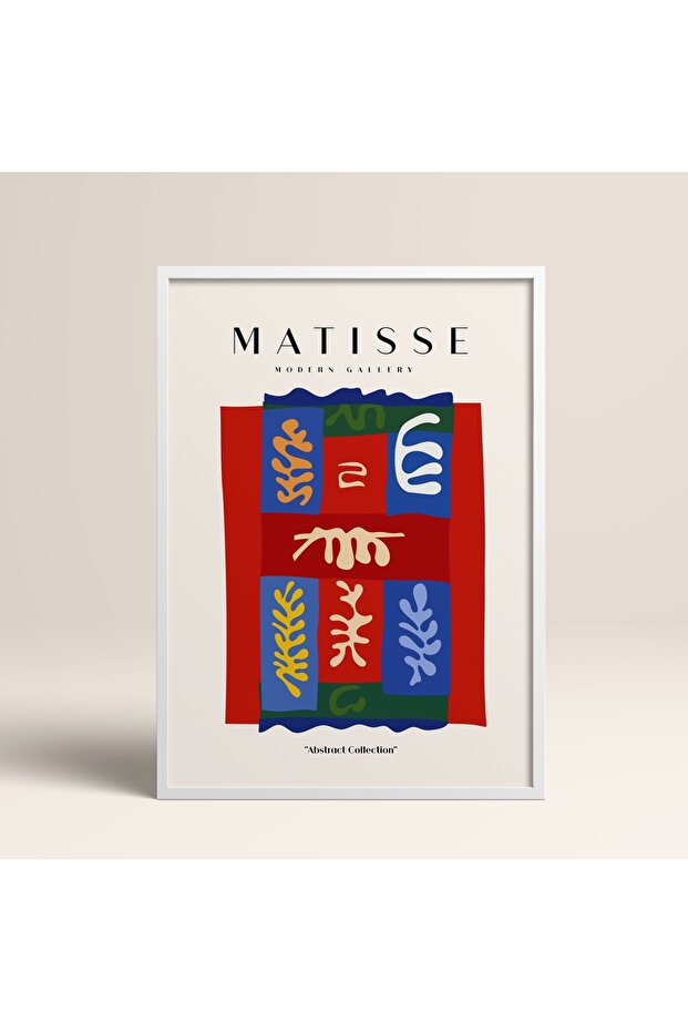 Abstract Colorful Patterns with White Laminated Frame Matisse Gallery Modern Art Painting