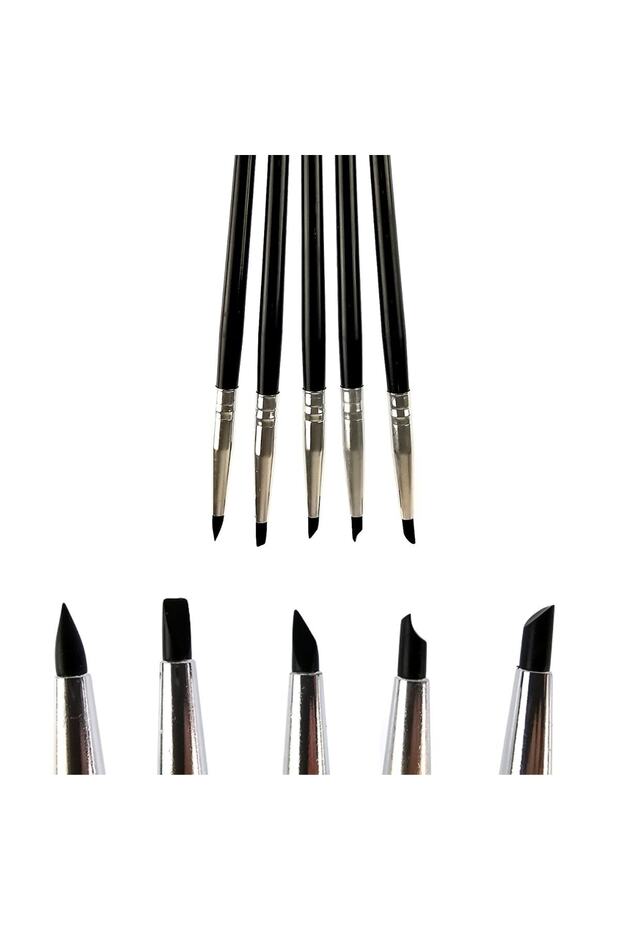 Rubber Blender Brush 5 Pieces Thin