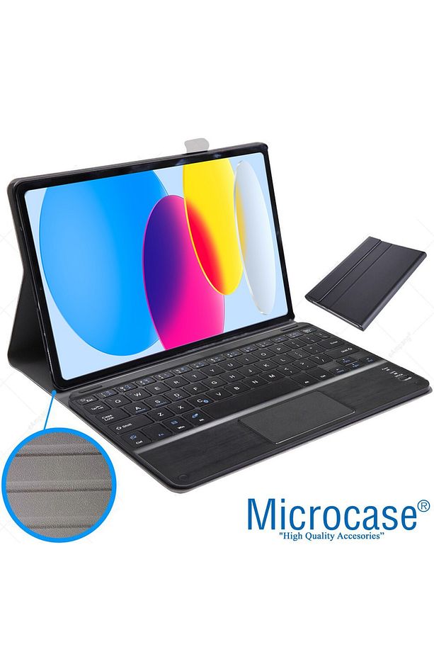 Ipad 10.9 2022 (10. Nesil) Bluetooth Klavye + Touchpad Standlı Kılıf - Bkk2 - 2