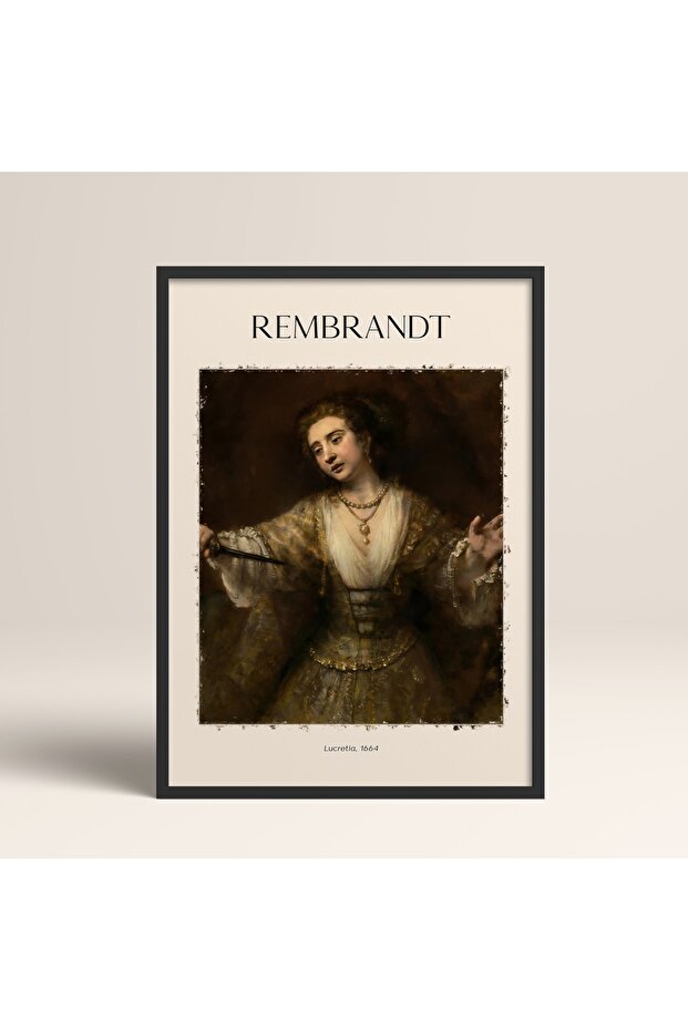 Rembrandt Lucretia Modern Art Painting with Black Frame