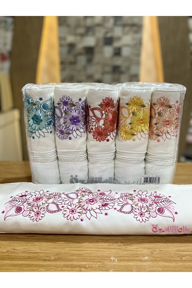 Embroidered Towel Set of 6 Towels