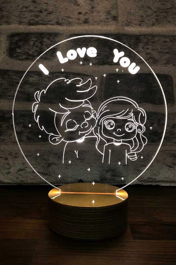 3 Boyutlu Aşk Kız Ve Erkek Led Masa Lambası - 1