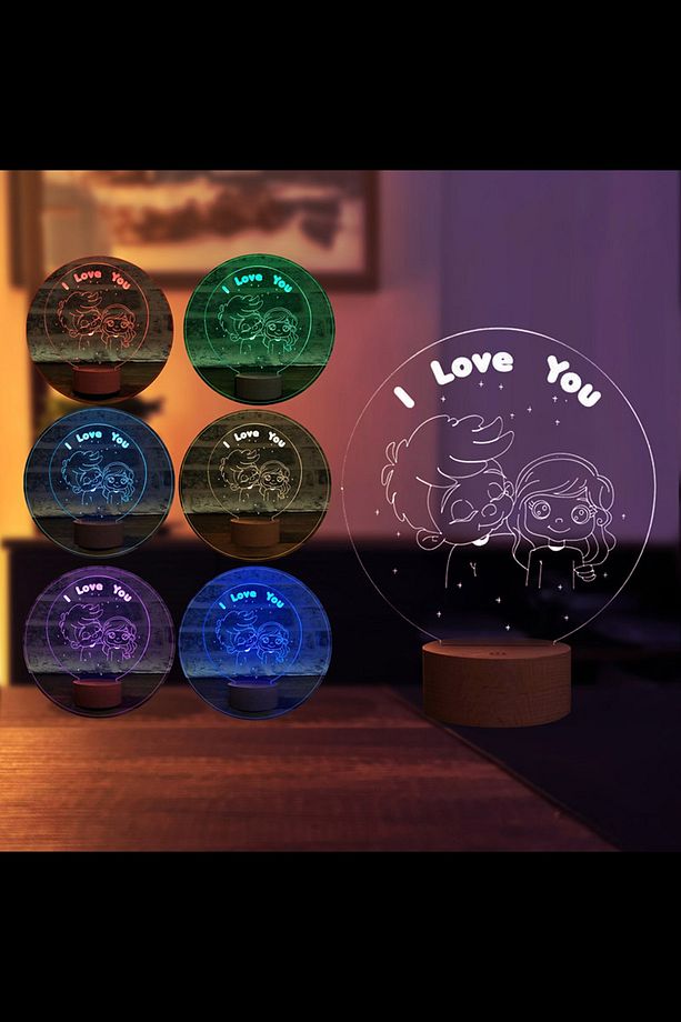 3 Boyutlu Aşk Kız Ve Erkek Led Masa Lambası - 2