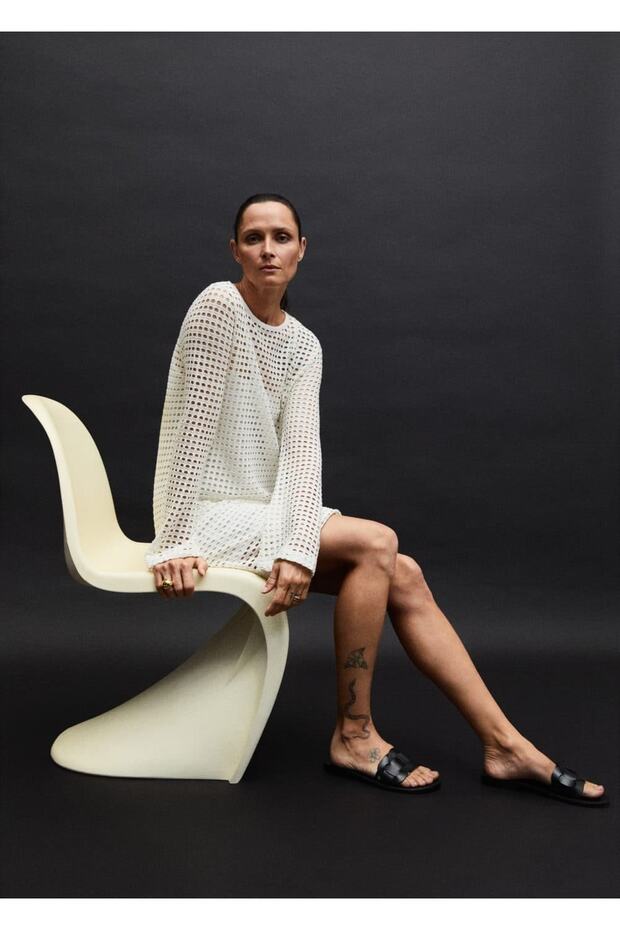 Ajur Örgü Pamuklu Elbise - 7