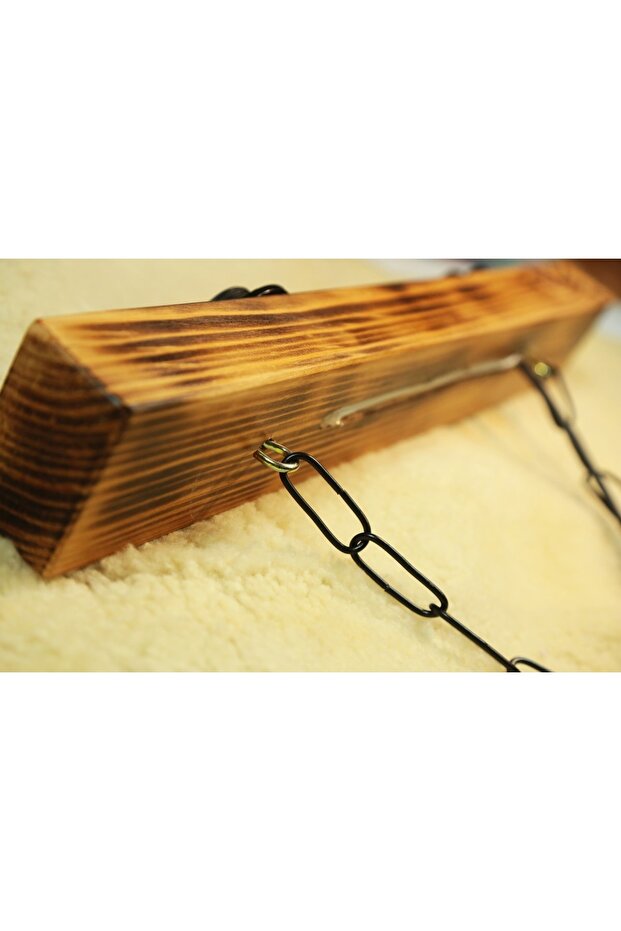 Ahşap Avize 2 Li Zincirli Rustik - 2