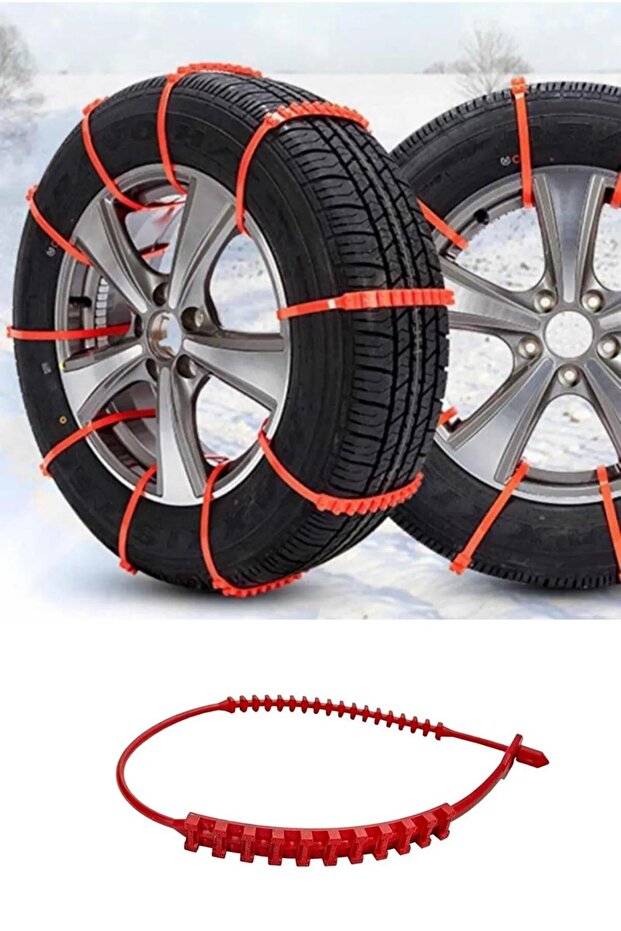 Yeni Nesil Pratik Plastik Lastik Kar Zinciri Kolay Tak Çıkar 8 Adet - 1