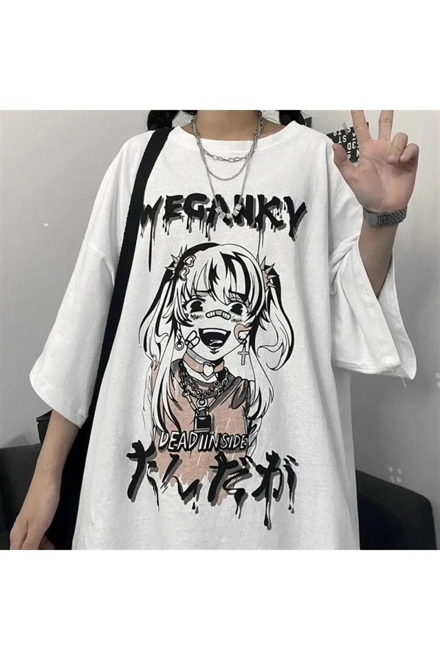 White Black Multicolor Unisex Oversize T-shirt