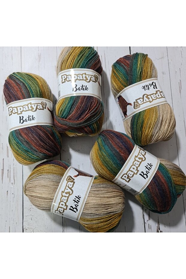 Papatya Ebruli El Örgü Ipleri-500 Gr (5 Adet) - 35 - 1
