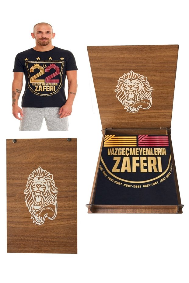 Jersey 22 Victory of Those Who Never Give Up Men's Black T-shirt Lion Wooden Box