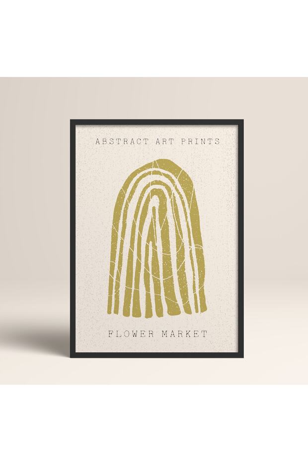 Abstract Colorful Patterns Flower Modern Art Painting with Black Laminated Frame