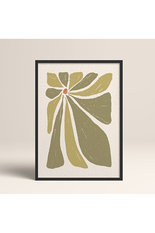 Abstract Colorful Patterns Flower Modern Art Painting with Black Laminated Frame