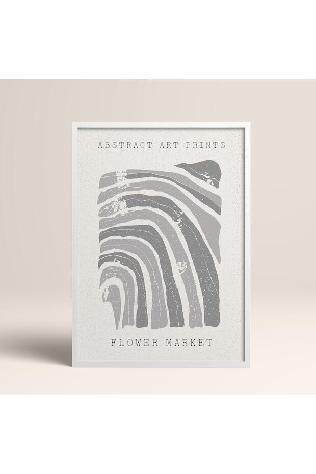 Abstract Colorful Patterns Flower Modern Art Painting with White Laminated Frame