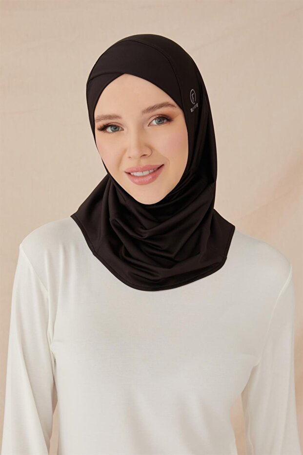 Çapraz Hijab Bone-siyah - 1