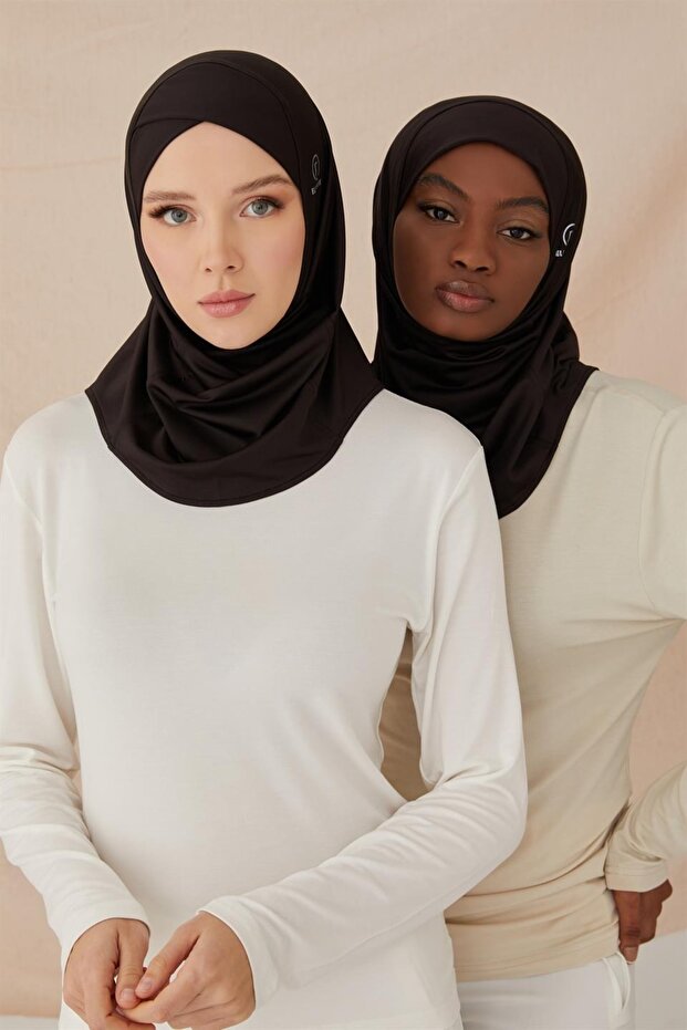 Çapraz Hijab Bone-siyah - 4