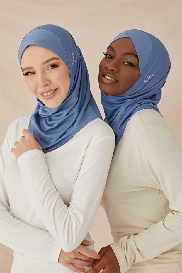 Çapraz Hijab Bone-indigo - 4