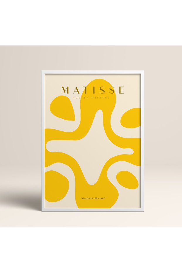 Abstract Colorful Patterns with White Laminated Frame Matisse Gallery Modern Art Painting