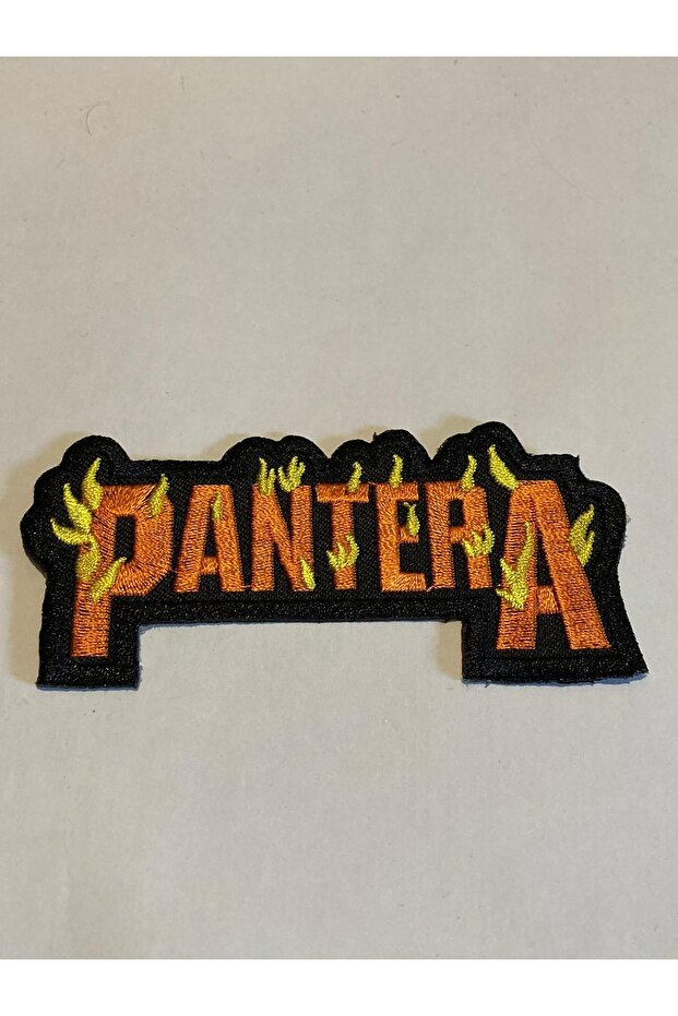 Pantera Fire Logo Patch-Peach, Intermediate Jeans Patch - 1