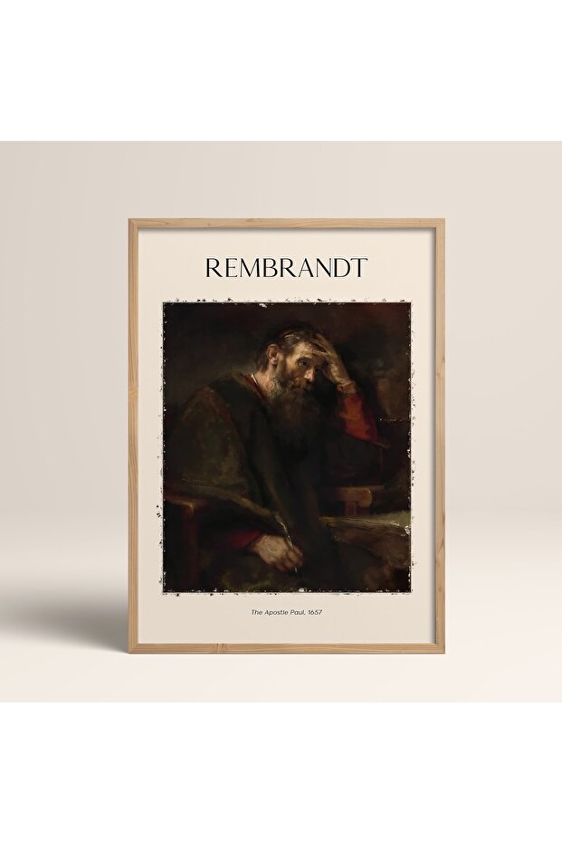 Rembrandt the Apostle Paul Modern Art Painting with Wooden Frame