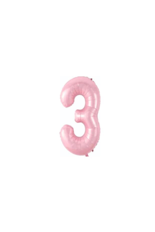 3 Years Old Pink Color Number Foil Balloon