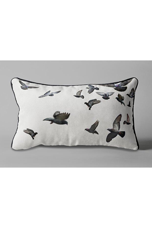 Pigeons Themed Throw Pillow Cover