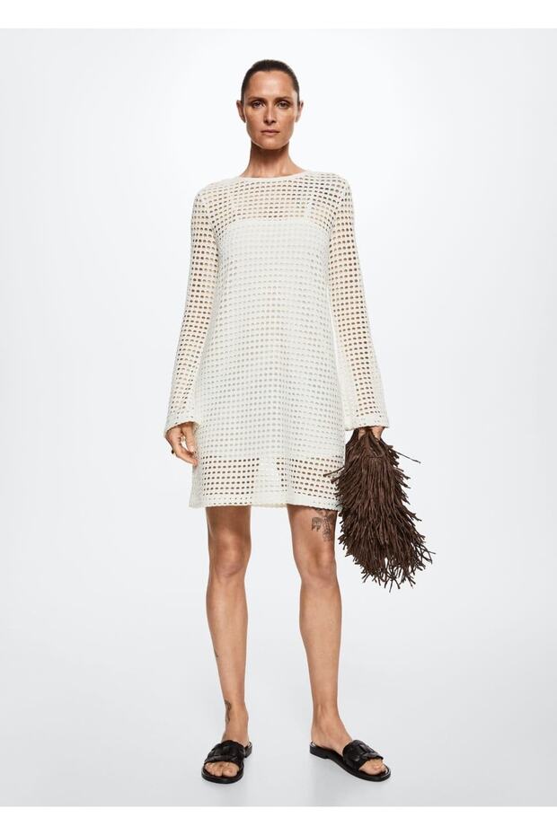 Ajur Örgü Pamuklu Elbise - 2